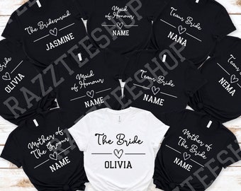 Bachelorette Party Shirts, Bride Gift Team Bride , Hen Party Wedding Party Tshirt, Personalised Hen Party T Shirts, Bridal Party Shirts