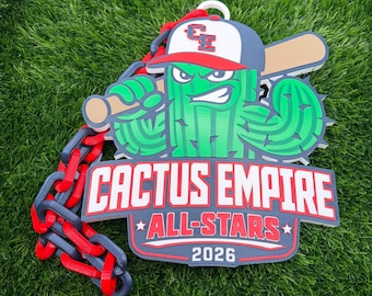 Custom 3D Printed Sports Chain, MVP Player, Team Logo