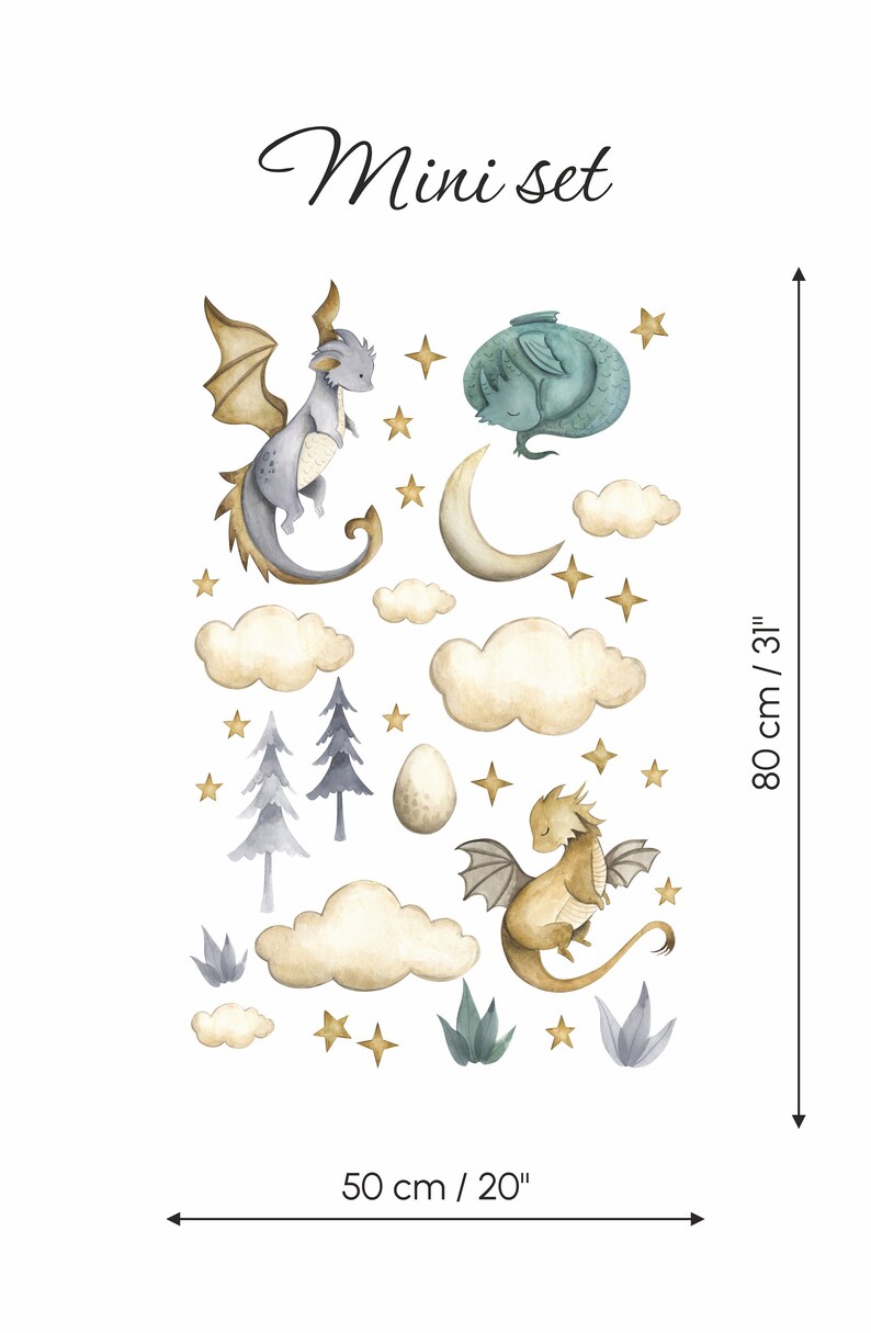 Dragon Nursery Wall Decals: Whimsical Baby Room Decor - Etsy