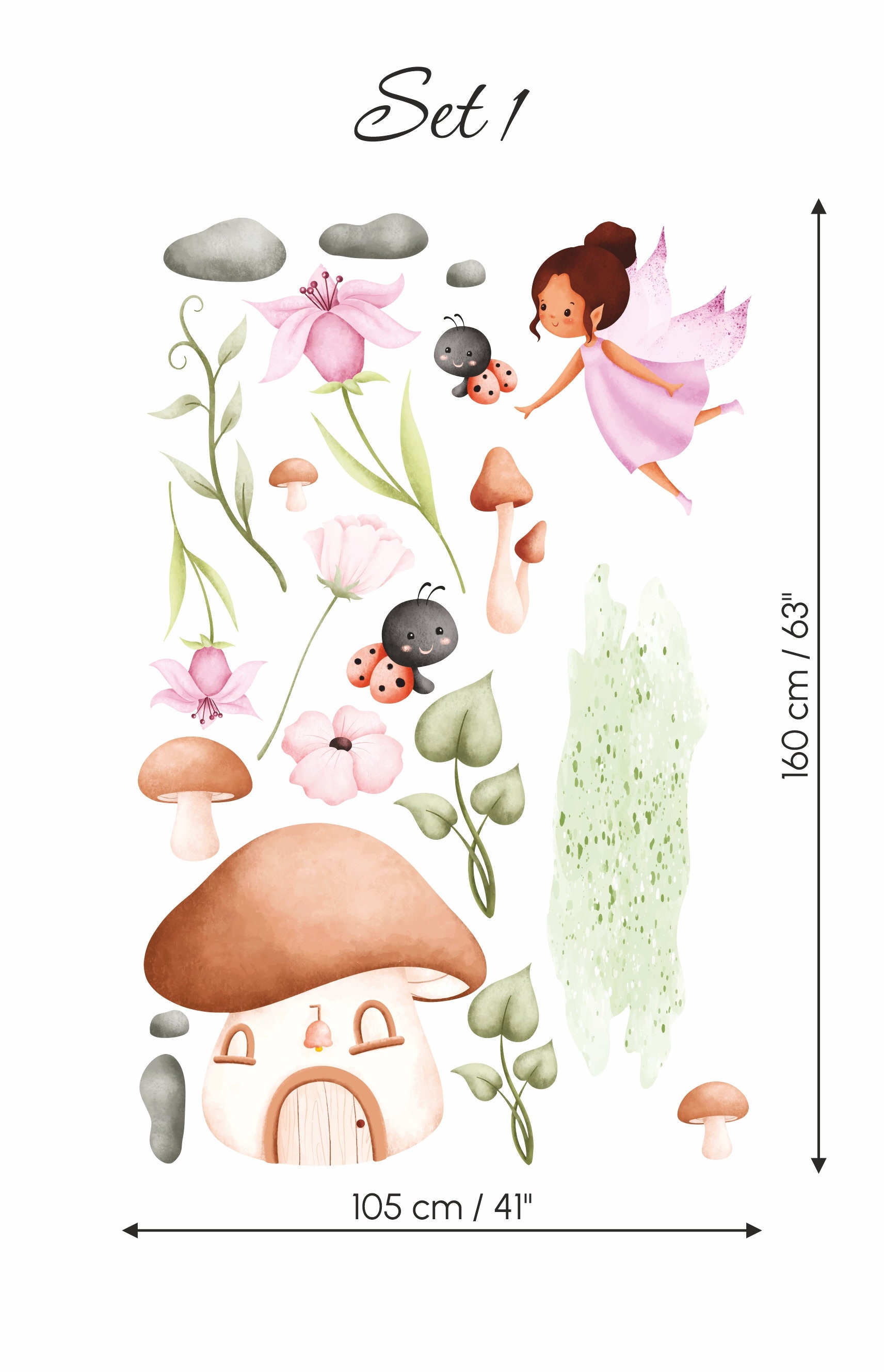 Fairy Wall Decal: Girls Nursery Room Decor, Flying Fairy Stickers - Etsy