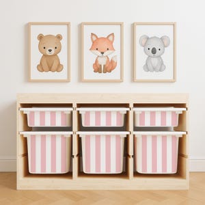 Striped Vinyl Stickers for IKEA Trofast Bins: Playroom Decor