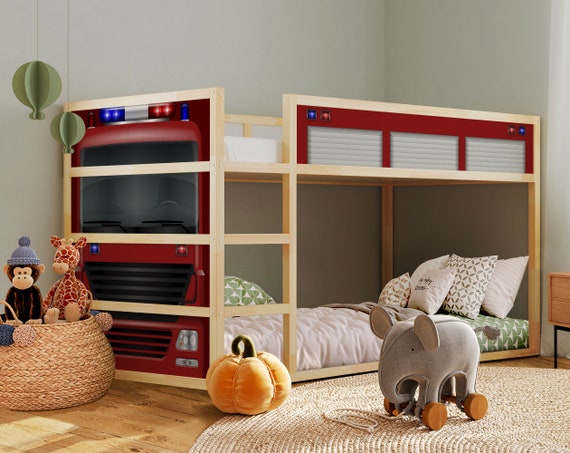 Sticker Set for IKEA KURA Bed - Fire Brigade Theme - Easy to Apply and Remove