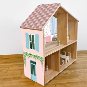 Whimsical Wallpaper Decal Set for IKEA FLISAT Dollhouse - Bring Charm to Your Miniature Home! ( dollhouse not included )