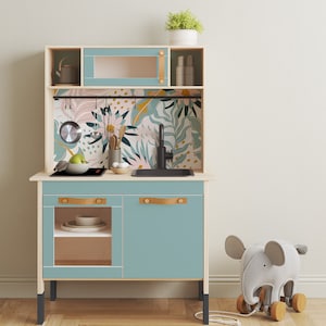 Stickers set for IKEA DUKTIG Play kitchen - Transform Your Play Kitchen with this Floral Sticker- Creative Ikea Duktig Makeover Hack Decals