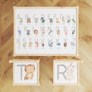 Montessori ABC Animal Stickers: IKEA Latt Table & Chair Decals