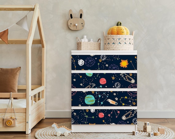 Cosmic Dreams Decals for IKEA Malm Dresser: Space Planet Stickers - Etsy  Israel