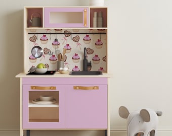 Cupcake Play Kitchen Stickers: Colorful Dessert Decals for IKEA Duktig
