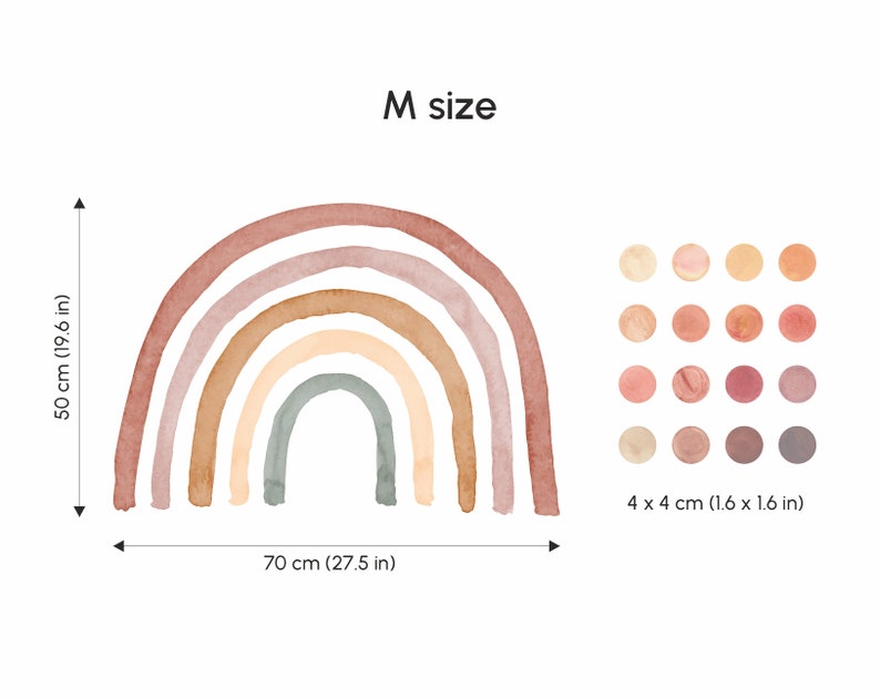 Boho Rainbow Wall Decals: Watercolor Polka Dot Nursery Decor - Etsy