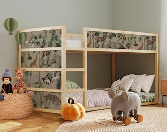 Safari Animals Stickers: IKEA KURA Bed Decal, Africa Savannah Theme