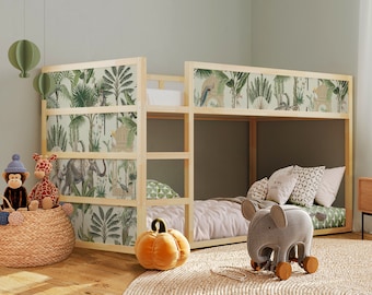 Safari Animals Stickers for IKEA KURA Bed: Kids Room Decals