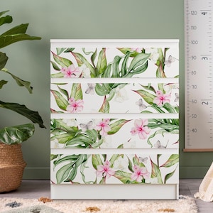 Floral Decals for IKEA Malm Dresser: Lily & Orchid Stickers