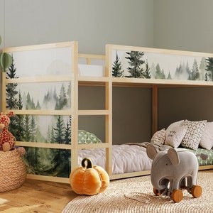 Forest Fir Tree KURA Bed Decal: IKEA Bed Sticker Wrap