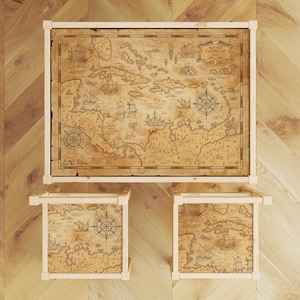 Piratenkarte Aufkleber für Tisch und Stühle IKEA LATT – Vintage Schatzkarte für Kinder