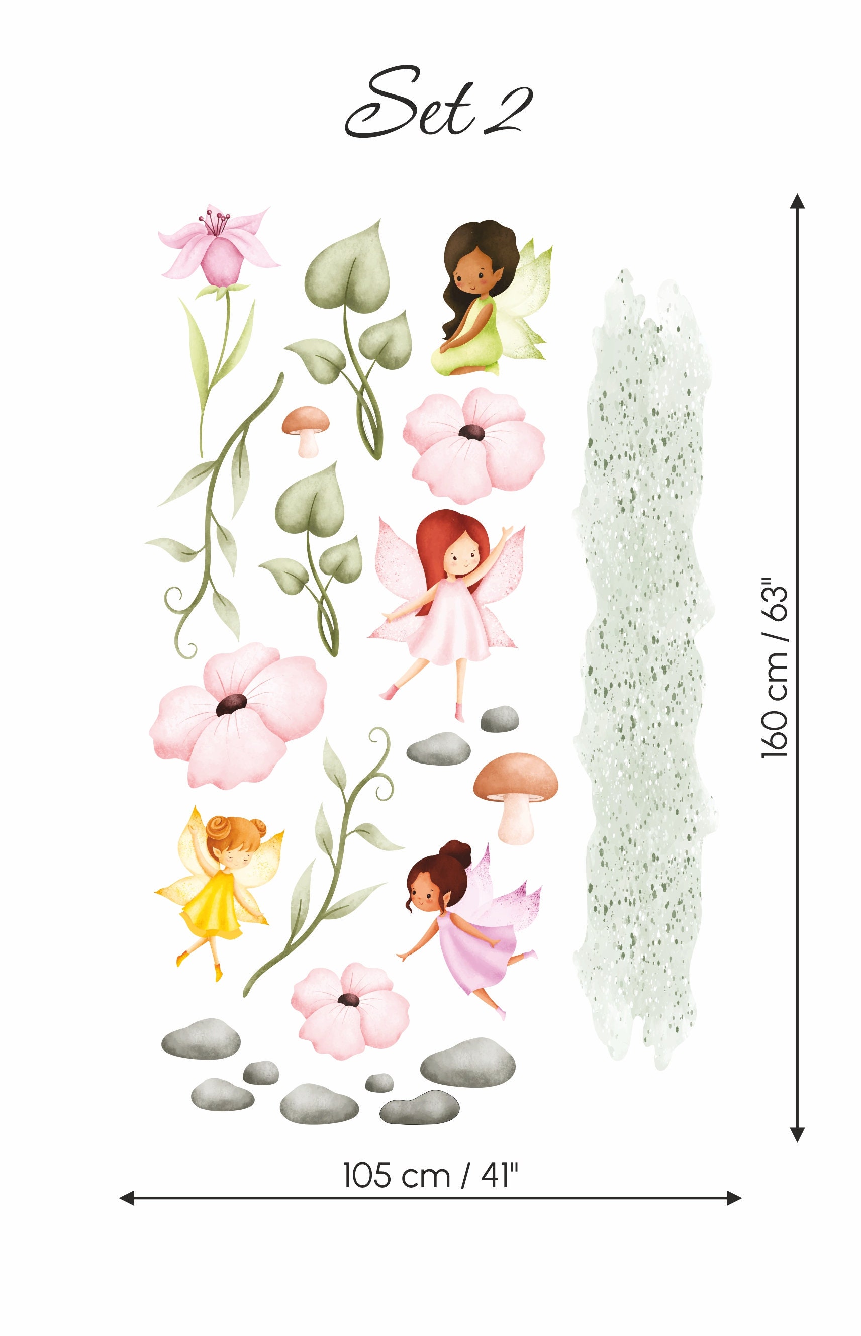 Fairy Wall Decal: Girls Nursery Room Decor, Flying Fairy Stickers - Etsy