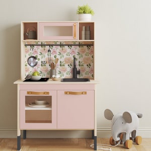 Floral Pastel Decal for Ikea DUKTIG Kitchen - Beautiful Flowers to Brighten Your Space, Kitchen Decal,Furniture Film Sticker Children&#39;s Room