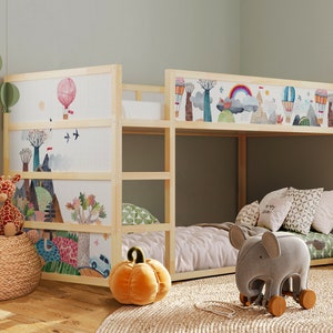 Colorful Adhesive Stickers for IKEA KURA Bed - Fun Decals for Children&#39;s Furniture, Ikea Kura Bed Decal, ikea kura bed Kid&#39;s room stickers
