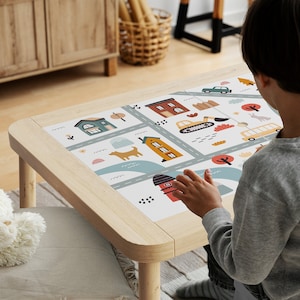 Custom Adhesive Film for IKEA FLISAT Kids Table - Playful Street Design