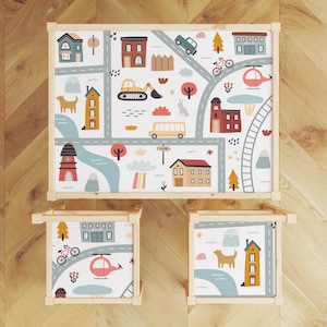 Stadtplan Aufkleber für IKEA LATT Tisch und Stühle – Individuell angefertigtes Straßendesign für Kinder – Einfach abziehen und aufkleben
