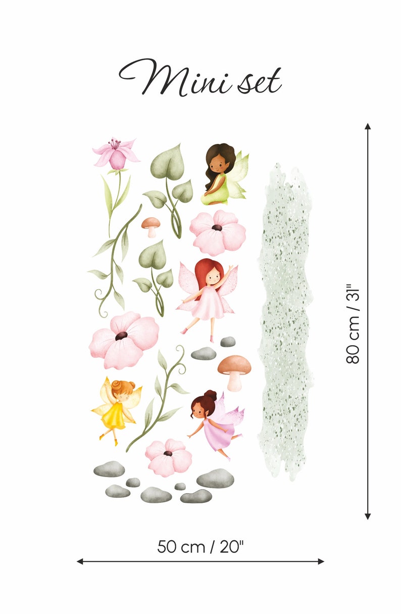 Fairy Flying Sticker Fairy Wall Decal: Girls Nursery Room Decor, Flying Fairy Stickers - Etsy