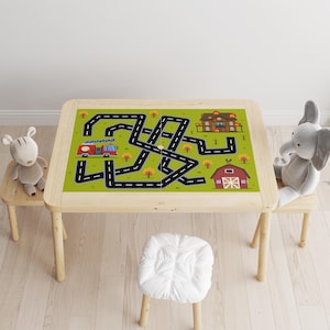 Set di adesivi "Incrocio educativo" per il tavolo IKEA FLISAT Kids - Adesivi per l'istruzione parentale - Playful Street Design