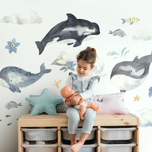 Ocean Animals Wall Decal Set: Undersea Nursery Decor