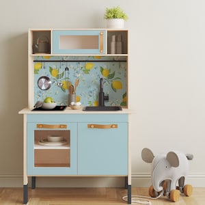 Lemon Fresh Play Kitchen Decal for IKEA Duktig - Mint Color Stickers Set, Mint Pastel Play Kitchen Stickers Set - Fun Food Decor for Kids