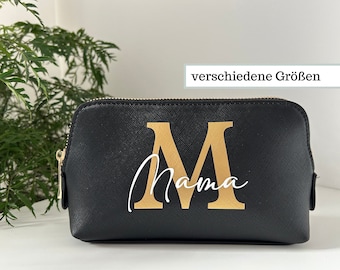 Kosmetiktasche Mama, Schminktasche als Geschenk für deine Mama Muttertag, Kunstleder Kosmetiktasche, Kulturtasche Mama Kulturbeutel Make up