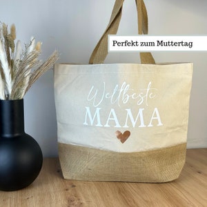 Juteshopper Mom, Shopper Best Mom Bag Mother's Day, Shopping Bag Mom World's Best Mom Gift Shopper Mom Heart Bag Birthday