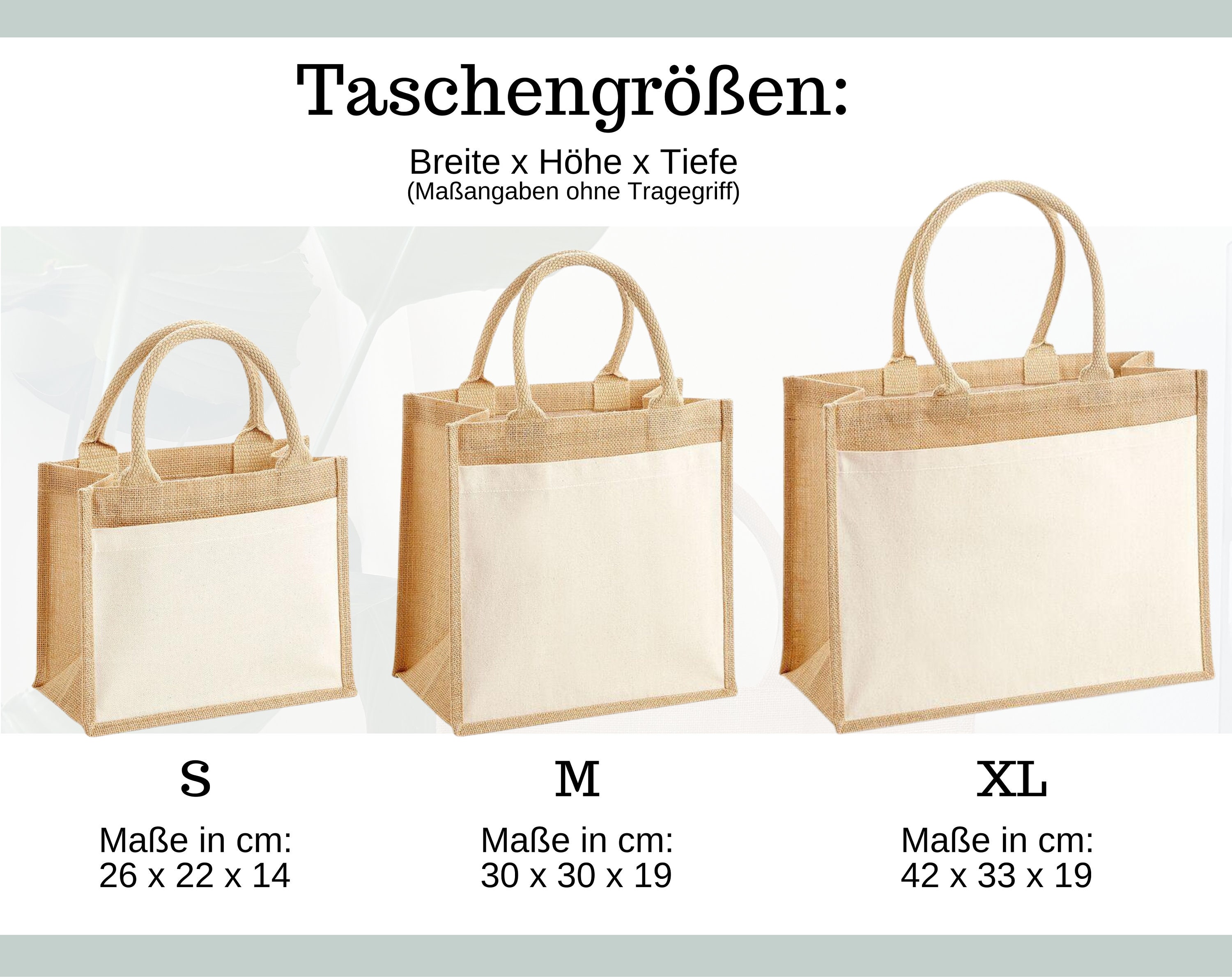 Personalisierte Jutetasche mit Namen und Herz bedruckt, Jute Tasche mit