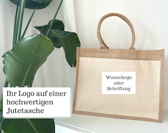 Geschenk Kunden Tasche mit Logo als Werbegeschenk oder Geschenk für Geschäftspartner, Firmengeschenk Jute Tasche Logo zu Weihnachten u Messe