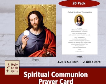 SPIRITUAL COMMUNION Prayer Card  (20 pack), 2-sided, full color prayer card