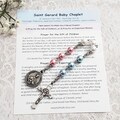 St. Gerard Baby Chaplet, Baby Blue/Petal Pink/White Glass Pearl Beads, Fertility Pregnancy Gift
