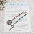 SAINT GERARD Baby Chaplet, Baby Blue/Petal Pink/White Glass Pearl Beads, Fertility, Pregnancy, Expectant Mothers, Childbirth