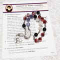 St. Charbel Chaplet, Red/Blue/Clear Crackle Glass Beads, Silver Tone, Chaplet of St. Charbel, Saint Charbel, St Charbel, Healing intercessor