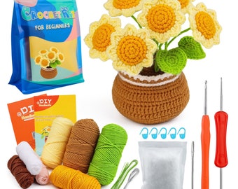 Elegante kit all'uncinetto: vaso di fiori per decorare la casa e come regalo! Regalo per la festa della mamma