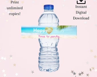 Bad Bunny Happy Birthday Water Bottle Label - Etsy