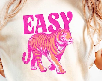 Easy Tiger Shirt, Comfort Colors® Distressed Tiger Tee, Vintage Tigers Shirt, Easy Tiger Tshirt, Retro Tiger Tee, Easy Tiger T-shirt