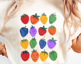 LGBTQ Pride Shirt, Comfort Colors Tee, Rainbow Pride Tee, Strawberry Trans Rights, LGBTQ Gift, Progress Pride Shirt, Social Justice Shirt