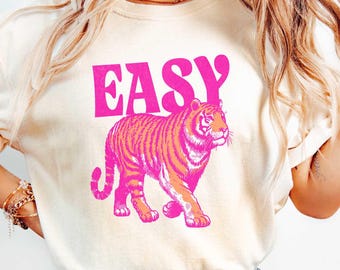 Easy Tiger Shirt, Comfort Colors® Distressed Tiger Tee, Vintage Tigers Shirt, Easy Tiger Tshirt, Retro Tiger Tee, Easy Tiger T-shirt