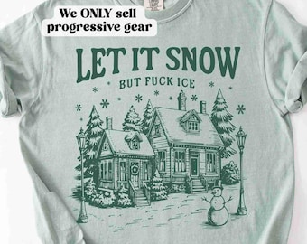 Camiseta navideña anti-ICE, Regalo navideño Comfort Colors Abolish ICE, Regalos liberales, Camiseta anti-Trump, Camiseta Chinga La Migra Antifa