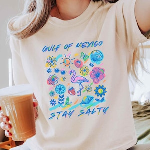 Stay Salty Boxy Tee, Gulf of Mexico Shirt, The Gulf of Mexico Stay Salty Shirt, Subtle Anti Trump Shirt Crop Top, FDT Shirt Ocean Beach Gift image 1