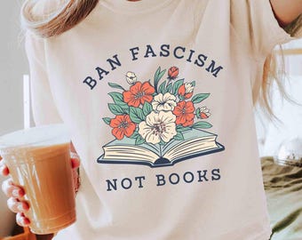 Banned Books Cropped Shirt, Comfort Colors Boxy Tee, Anti Fascism Book Lover Gift, Anti Trump Shirt, Feminism Gifts, FDT Shirt Resist Tshirt