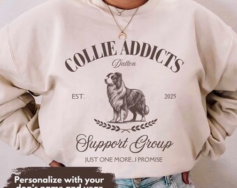 Custom Border Collie Sweatshirt, Funny Border Collie Shirt, Personalized Collie Tee Collie Mom Trendy Border Collie Gifts Comfort Colors Tee