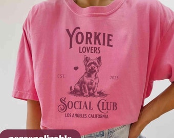 Custom Yorkie Shirt, Valentines Yorkie Mom Valentines Gift, Comfort Colors Tee, Personalized Dog Shirt, Yorkie Gift Dog Mom Gift