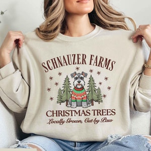 Schnauzer Christmas Sweatshirt, Schnauzer Sweatshirt, Dog Christmas Shirt, Christmas Gift for Schnauzer Mom Shirt Christmas Tree Farm Hoodie bild 1