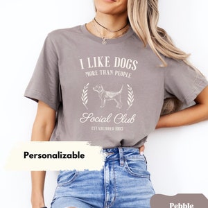 Personalized Dog Shirt, Dog Lovers Social Club T-Shirt Gift for Women, Custom Dog Mom Gifts, Retro Dog Tee, Shiba Inu Gift, Dachshund Shirt