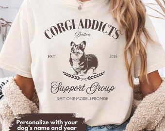 Custom Corgi Sweatshirt, Funny Corgi Shirt, Personalized Corgi Tee, Tricolor Corgi Mom, Trendy Corgi Gifts, Comfort Colors Vintage Dog Shirt