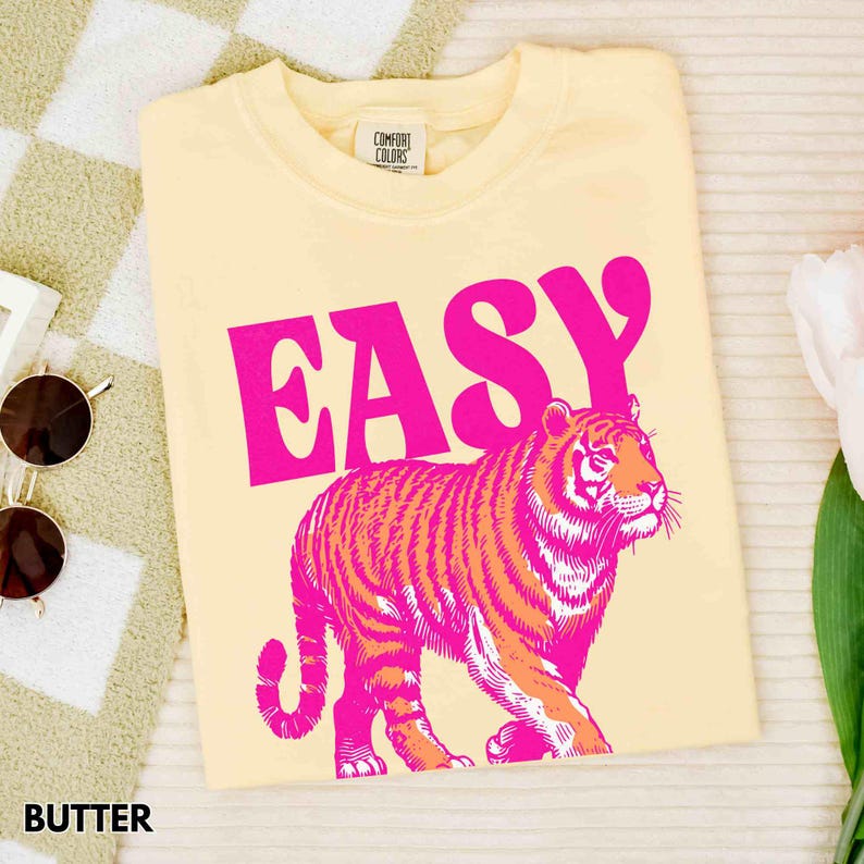 Easy Tiger Shirt, Comfort Colors® Distressed Tiger Tee, Vintage Tigers Shirt, Easy Tiger Tshirt, Retro Tiger Tee, Easy Tiger T-shirt Bild 6