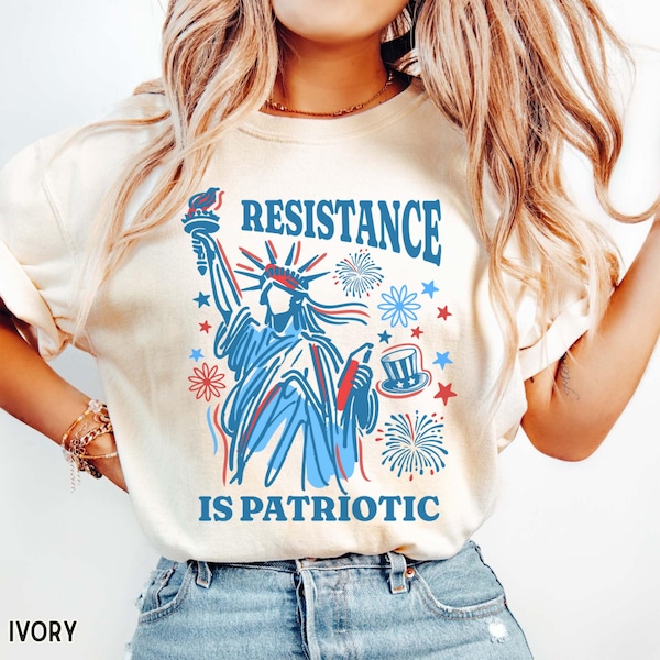 Resistance Is Patriotic Comfort Colors Tee, Resist Shirt, 4th of July Tank Top, Subtle Anti Trump Shirt, FDT Shirt, Anti Oligarchy Tee Gift