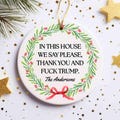 Custom Anti Trump Ornament, Personalized Christmas Ornament, Funny Liberal Gifts, Anti Trump Christmas Gift, Anti Maga Anti Fascism Ornament